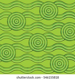 Abstract Aboriginal line painting in vector format.