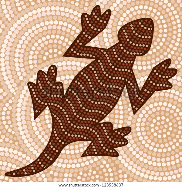 Abstract Aboriginal Lizard Dot Painting Vector Stock Vector (Royalty ...