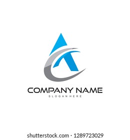 abstract ac, ca letter logo design vector