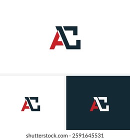 Abstract AC CA letter simple style logo design vector template