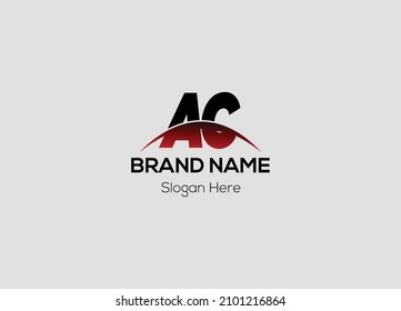 Abstract AC letter modern initial lettermarks logo design