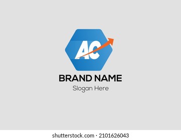 Abstract AC letter modern initial lettermarks logo design