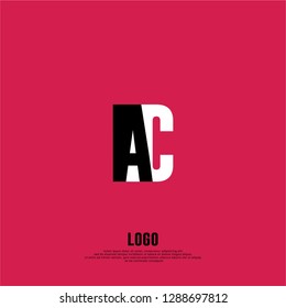 abstract AC logo letters design concept