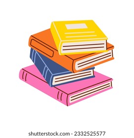 Abstract acadenic, fiction literature for reading, professional knowledge, education, studyng. Textbooks pile.