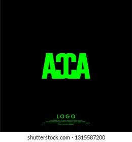 abstract ACCA logo letters design concept in shadow shape