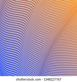 Abstract acid color wavy background, optical art, opart striped. Neon gradient, pastel shades. Vector waves, geometry line stripes