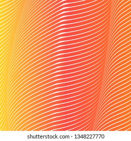 Abstract acid color wavy background, optical art, opart striped. Neon gradient, pastel shades. Vector waves, geometry line stripes