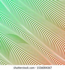 Abstract acid color wavy background, optical art, opart striped. Neon gradient, pastel shades. Vector waves, geometry line stripes