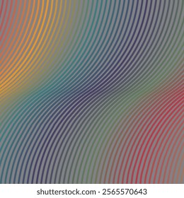 Abstract acid color wavy background, optical art striped. Neon gradient. Vector waves, geometry line stripes