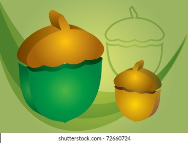 Abstract acorn illustration on white background
