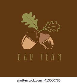 abstract acorns and leaves vector design template