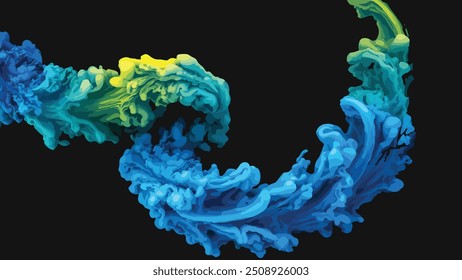 resumo, acrílico, arte, artístico, plano de fundo, brilhante, close up view, colorido, copiar espaço, criatividade, design, fluxo, fluindo, guache, verde, tinta, isolado, mistura, ninguém, em cinza, pintura