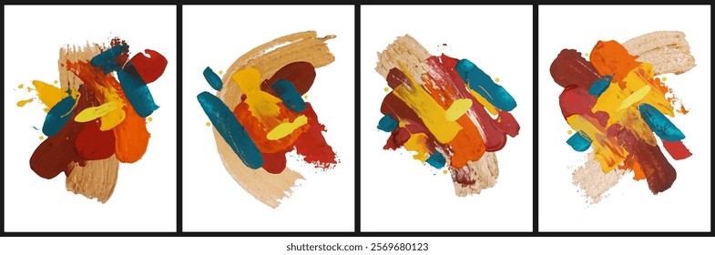 Coleção de arte acrílica abstrata, arte moderna de tela.