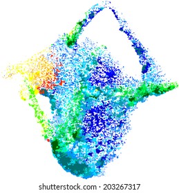 Abstract acrylic background of colorful splashes, vector format