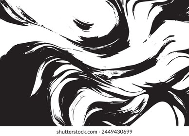 Abstract Acrylic black and white Painting on Canvas, Perfect for Wallpaper or Textured Designs