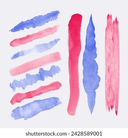 Abstract acrylic brush strokes isolated on white, creative illustration,fashion background. Vector illustration