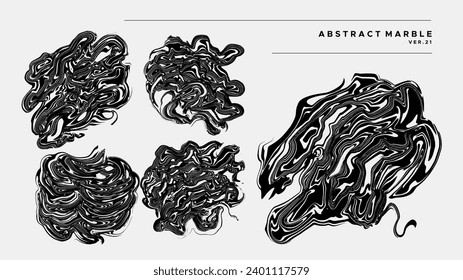 Abstract acrylic marble ink shape design vector.