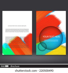 Abstract acrylic painted brochure. Vector illustration.