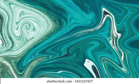 Abstract acrylic painted waves. Turquoise marble texture. Blue Contemporary art . Can be used as a trendy background for wallpapers, posters, cards, invitations, websites