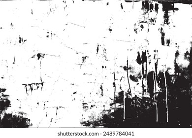 Abstract Acrylic Painting on Smudged Canvas Black and White Grunge Background   