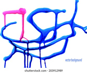 Abstract acrylic stains, vector format. 