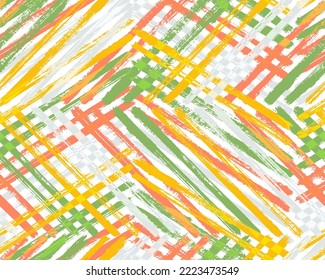 Resumen de ilustración vectorial de papel acrílico. Pincel líneas de lienzo hecho a mano. Pintura de tinta de arte áspero.