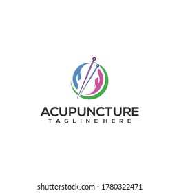 Abstract Acupuncture Logo Concept Vector