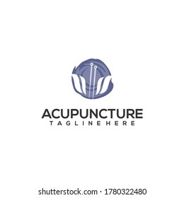 Resumen del vector de concepto del logotipo de acupuntura