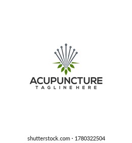 Abstract acupuncture logo concept vector