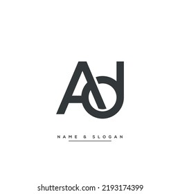 Abstract AD, DA, A, D Letters Logo Monogram icon.