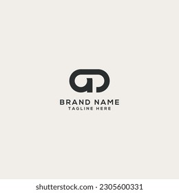 Abstract AD DA letter logo design. Flat vector logo design template element.