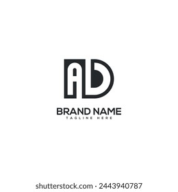 Resumen de elementos vectoriales de diseño de logotipo de letra AD DA. Icono de monograma de Iniciales.