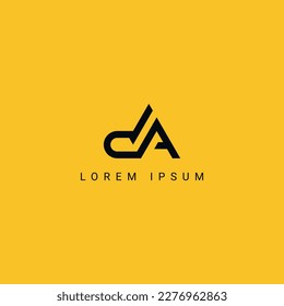 Abstract AD DA letter simple minimal style business logo design vector element.