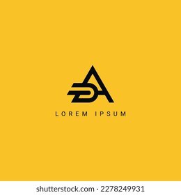 Abstract AD DA letter simple minimal style business logo design vector element.