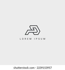 Abstract AD, DA Letters Logo Initial Based Monogram Icon Vector.