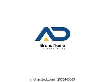 Abstrakter AD-Brief, modernes Logo für Anfangsbuchstaben 