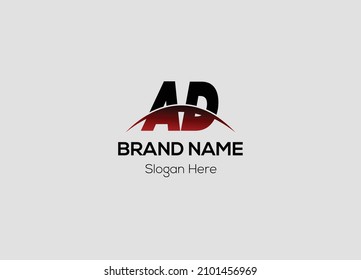 Abstract AD letter modern initial lettermarks logo design