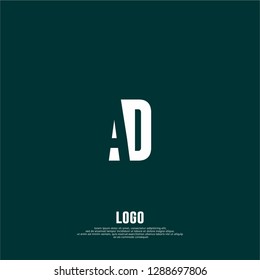 abstract AD logo letters design concept