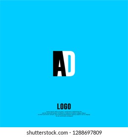 abstract AD logo letters design concept