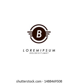 abstract adventure B logotype emblem design illustration.