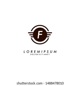 abstract adventure F logotype emblem design illustration.