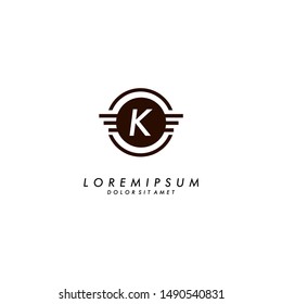 abstract adventure letter K logotype emblem design illustration.