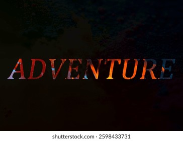 Abstract Adventure Text Effect Design Black Background