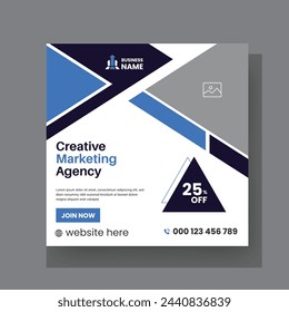 Abstract Advertisement Square Web Post for Company Promotion. Modern Digital Marketing Agency Social Media Post For Business. 