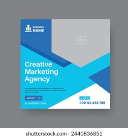 Abstract Advertisement Square Web Post for Company Promotion. Modern Digital Marketing Agency Social Media Post For Business. 
