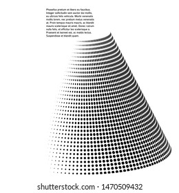 Abstract advertising brochure design elements pyramid. Dot data graphic form for elegant flyer black on white background. Vector illustration EPS 10 for booklet layout page, newsletters, banner 