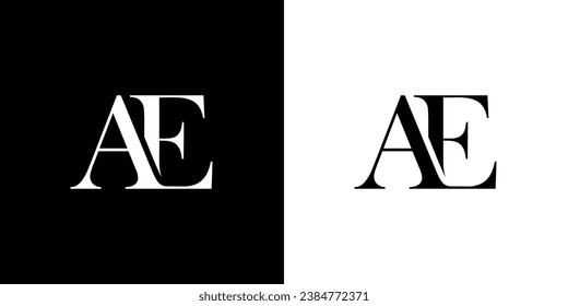 Abstract AE Letter Logo Design with Serif Font Vector Illustration.