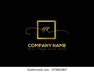 Abstract ae letter modern typography logo design