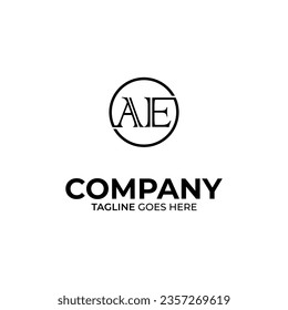Abstract AE letter simple style logo design vector template