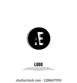 abstract AE logo letters design concept